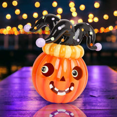13.5" Pumpkin with Jester Hat