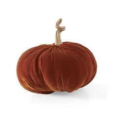 11" Orange Velvet Stuffed Pumpkin