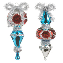 7.5" Red and Blue Vintage Finial (Sold Separately)