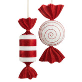 20" Red and White Candy Ornaments (Sold Separately)