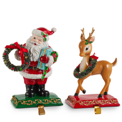 11" Santa & Deer Stocking Holder (Sold Separately)