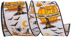 2.5" Witch's Hat & Pumpkin Ribbon