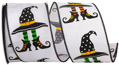 2.5" White Witch's Hat Ribbon