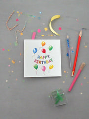 "Happy Birthday" Balloon Banner Enclosure Card