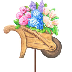 16" Wheelbarrow of Flowers
