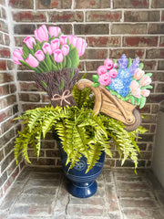 16" Wheelbarrow of Flowers