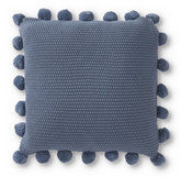 20" Knit Pillow with Pompoms