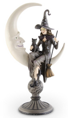 20.5" Crescent Moon with Sitting Witch