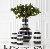 18.75" Black & Gray Striped Vase