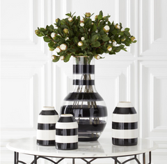 18.75" Black & Gray Striped Vase