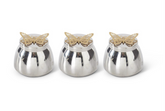 3.25" Silver Metal Filled Candle Jar with Butterfly Lid
