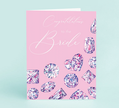 "Congratulations to the Bride" Pink Diamonds Card