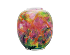 12" Handpainted Round Vase
