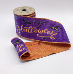 4" "Happy Halloween" Ribbon
