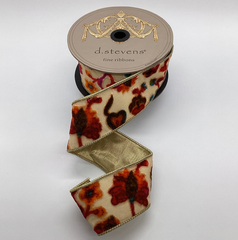2.5" Burn Out Velvet Eden Floral Ribbon