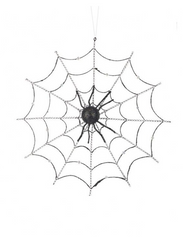 15" Rhinestone Spider Web with Spider