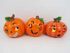 6" Funny Face Lit Pumpkin (Sold Separately)