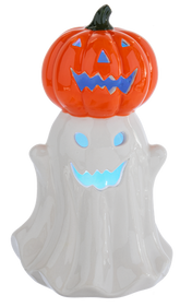 8.5" Ghost with Pumpkin Figurine