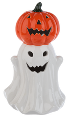 8.5" Ghost with Pumpkin Figurine