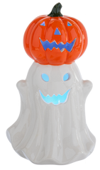 8.5" Ghost with Pumpkin Figurine