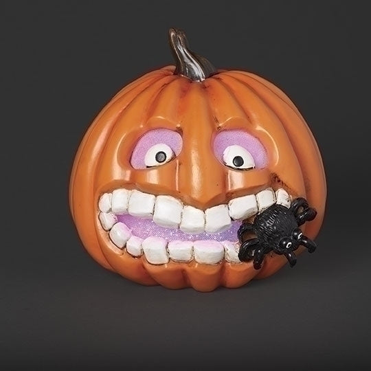 8" Jack O'Lantern Eating Spider