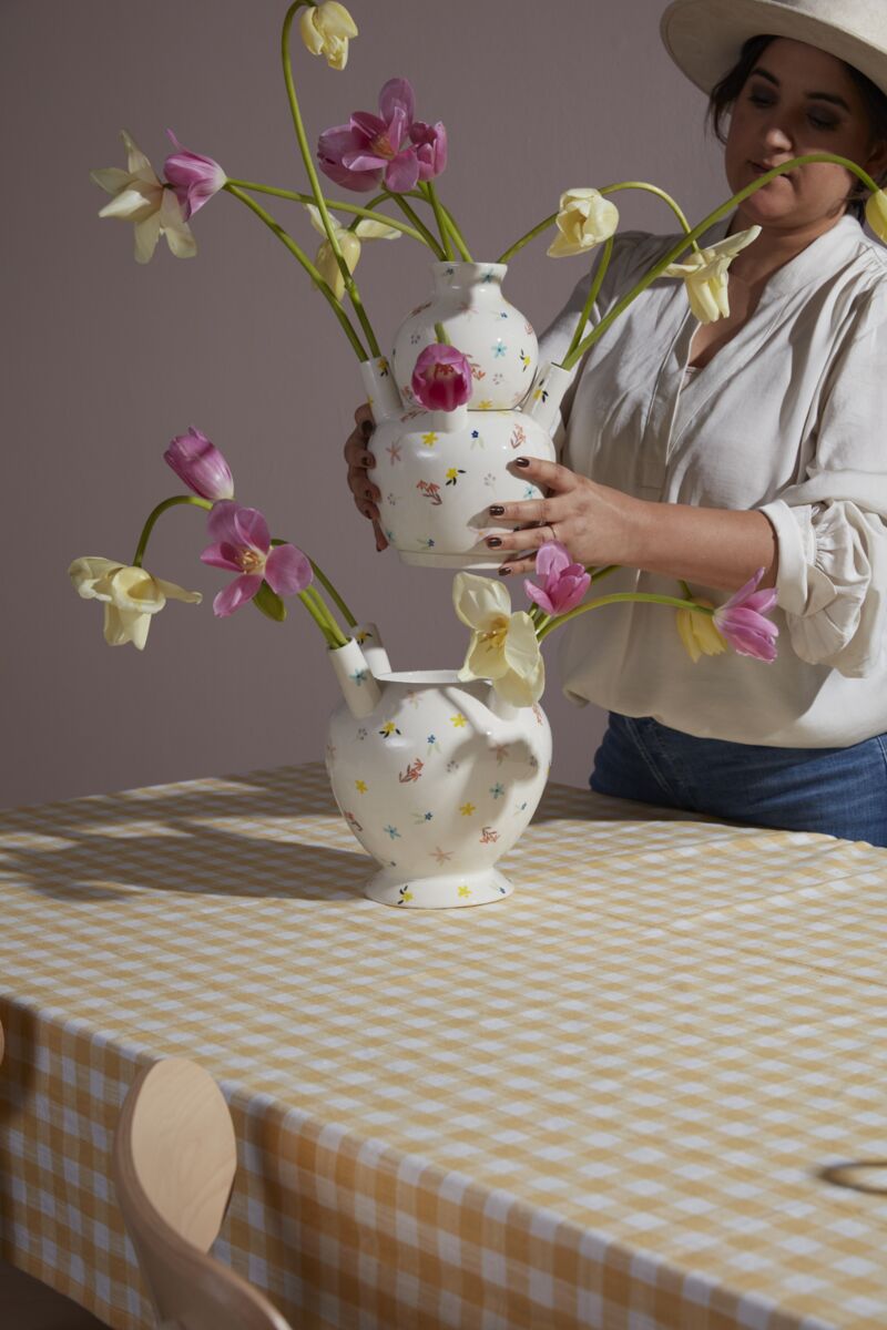 18" Ditsy Tulipiere Vase