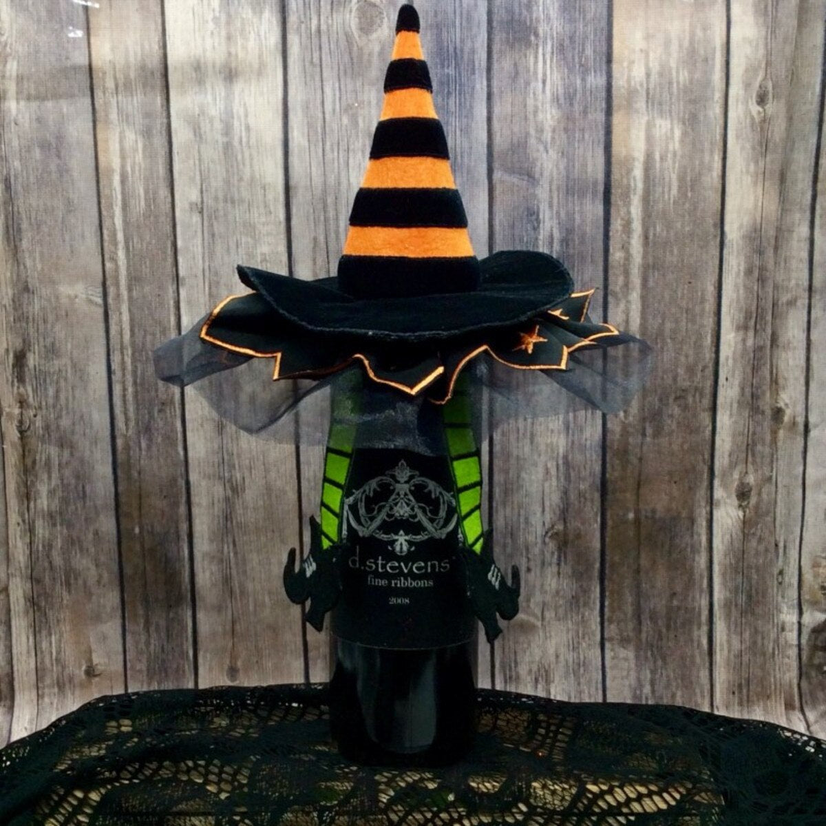 7" Velvet Witch Hat Wine Topper