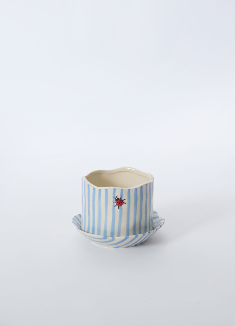 4.5" Ladybug Pot with Saucer