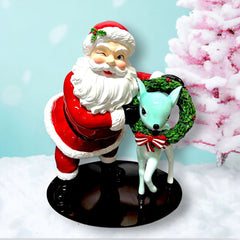18" Retro Santa with Reindeer