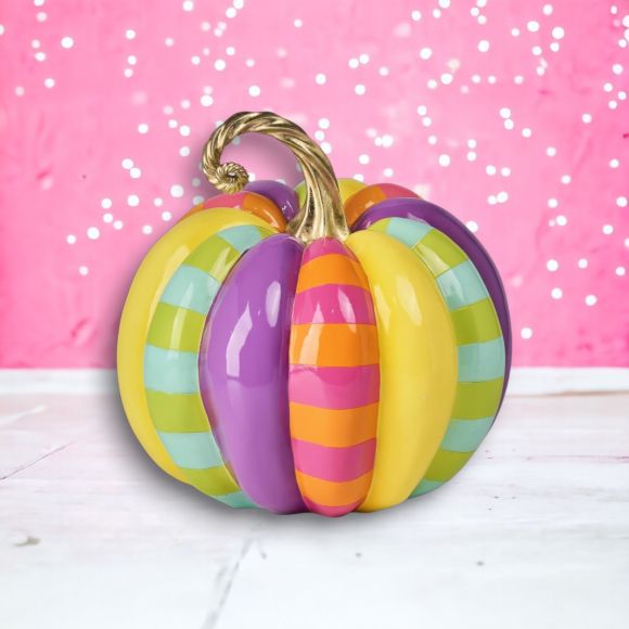 15" Multi-Stripe Pumpkin