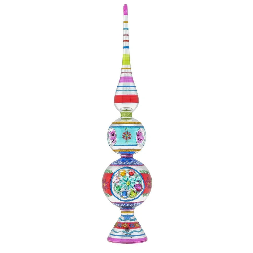 13" Christmas Confetti Finial with Reflectors