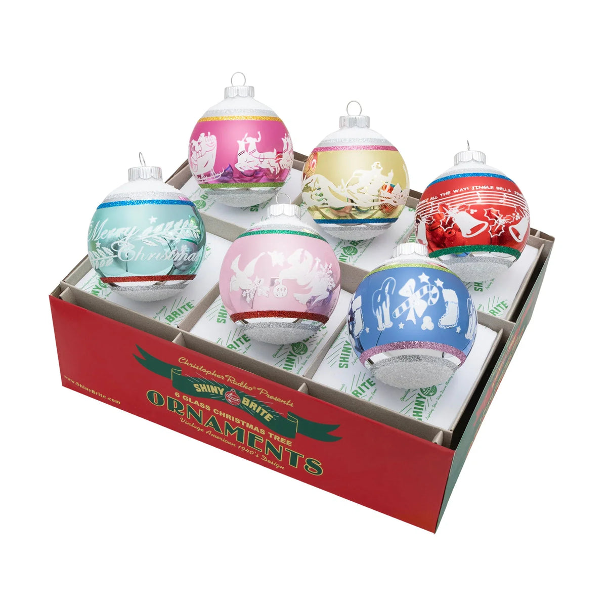 3.25" Christmas Confetti Signature Flocked Rounds (6 Count)