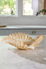 15.5" Pleated Glass Bowl