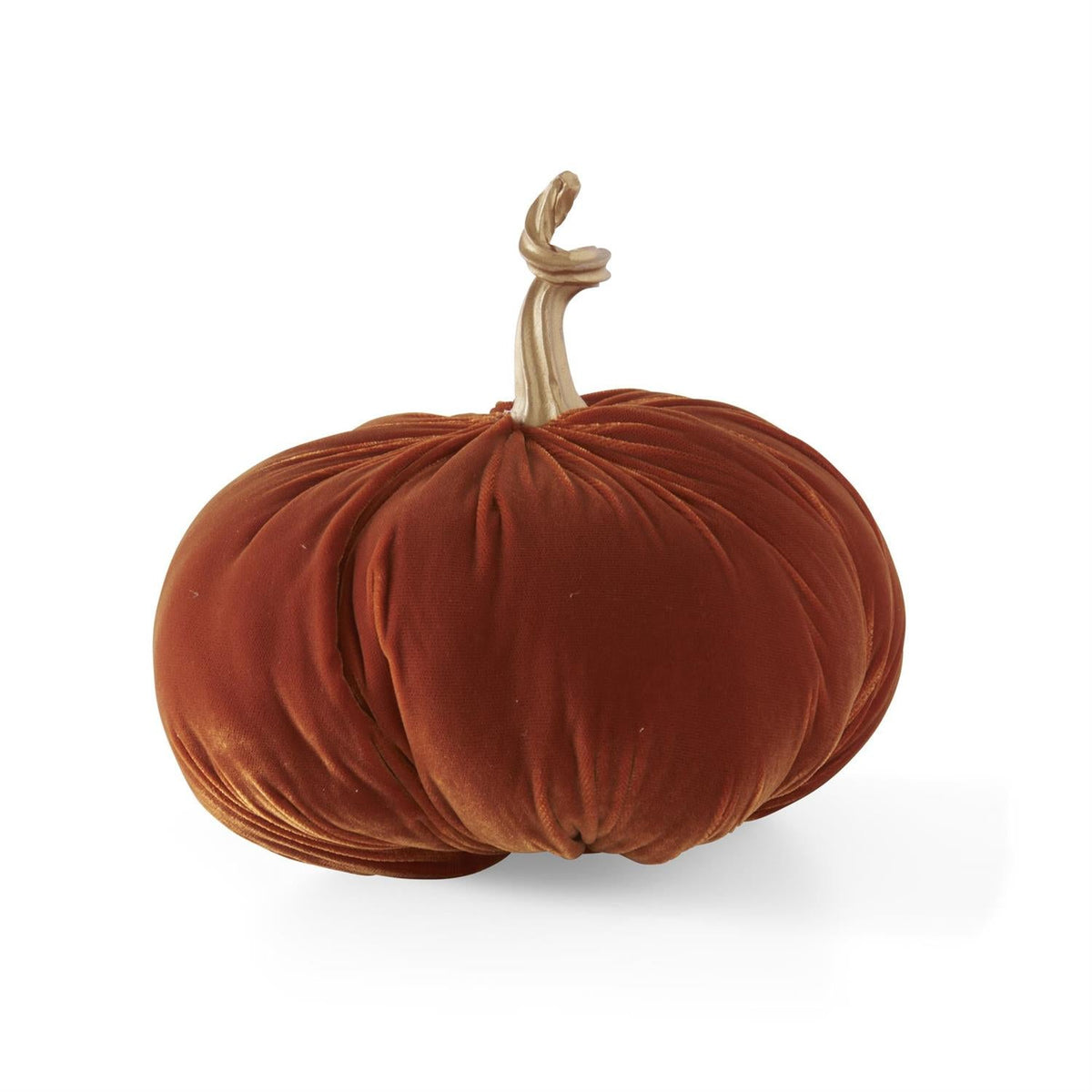 11" Orange Velvet Stuffed Pumpkin