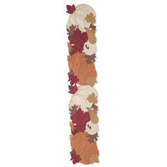 70" Embroidered Pumpkins and Leaves Runner