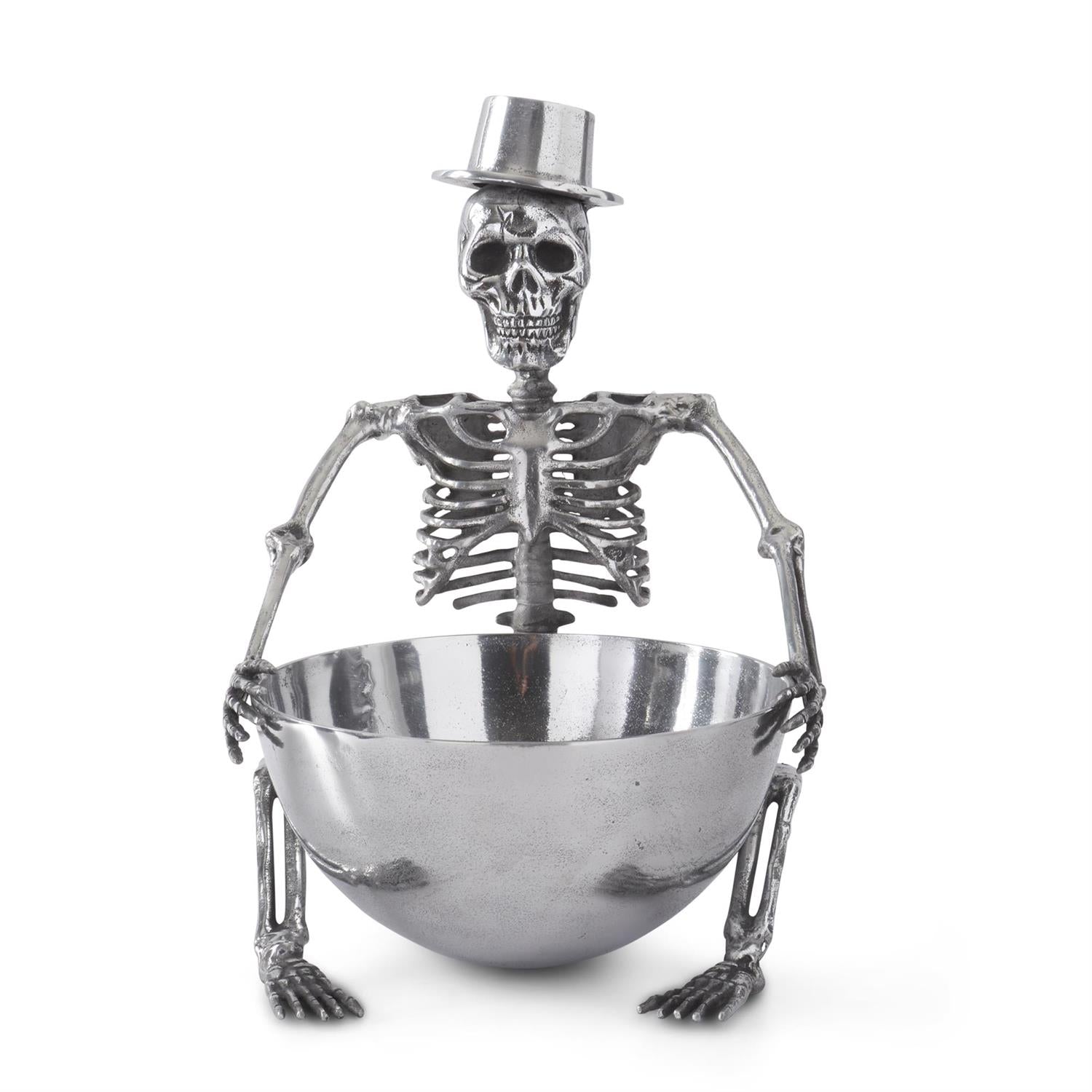 18" Silver Metal Skeleton Ice Bucket