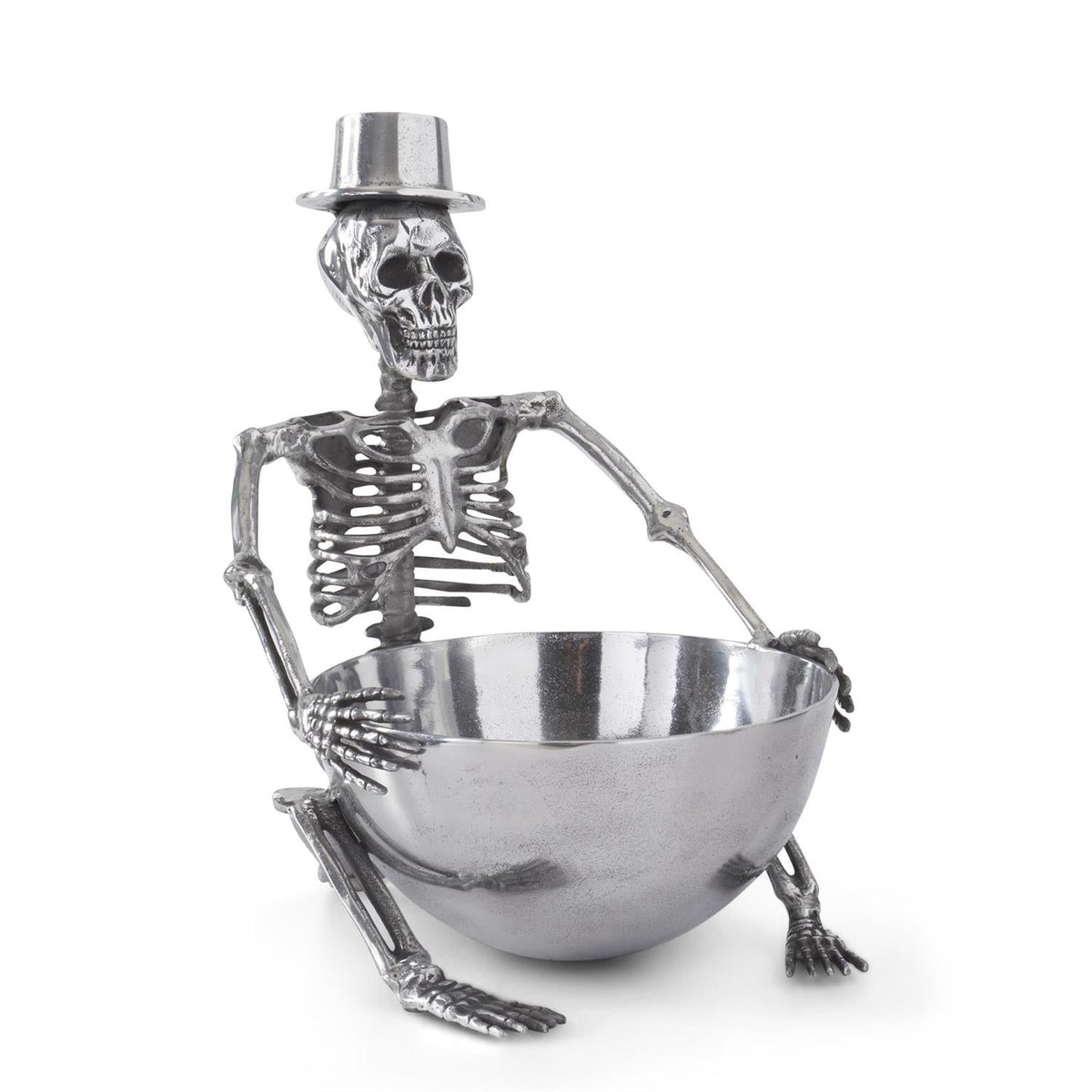 18" Silver Metal Skeleton Ice Bucket