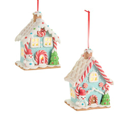 4.75" Lighted Mini Gingerbread House Ornament (Sold Separately)