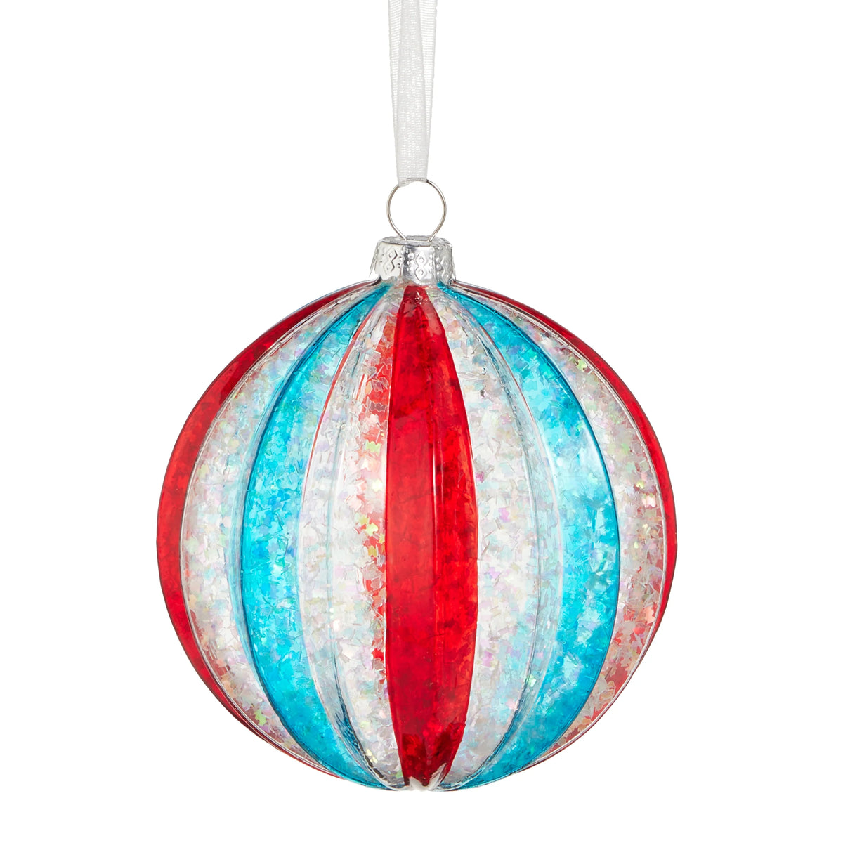 4" Pleated Glitter Ball