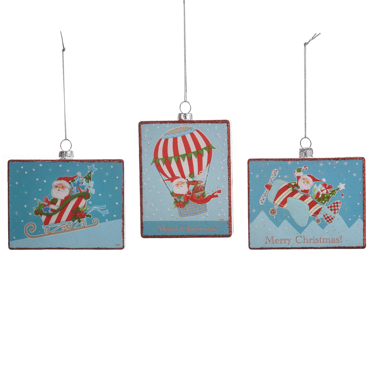 4" Santa's Adventure Rectangle Ornament (Sold Separately)