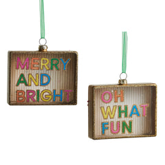 4" Fun Neon Rectangle Ornament (Sold Separately)