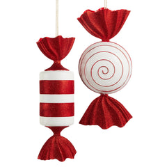 20" Red and White Candy Ornaments (Sold Separately)