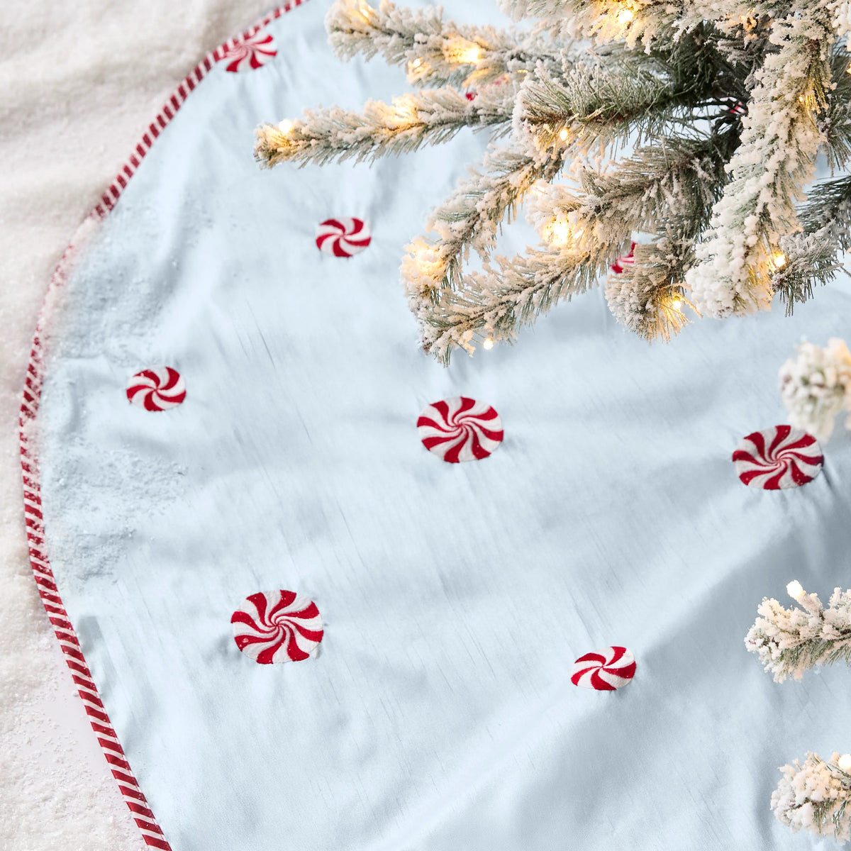 60" Blue Peppermint Tree Skirt