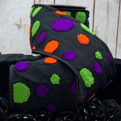 4" Canvas Multicolor Polka Dot Ribbon