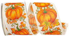2.5" White Pumpkin Ribbon