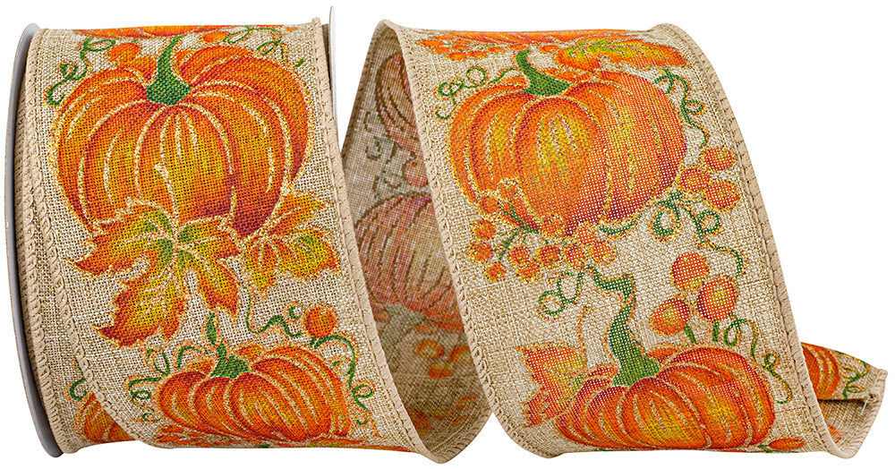 2.5" Natural Pumpkin Ribbon
