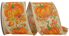 2.5" Natural Pumpkin Ribbon