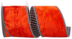4" Velvet Plush Gingham Backed Ribbon