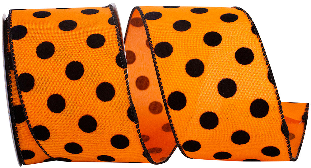 2.5" Flocked Polka Dot Ribbon