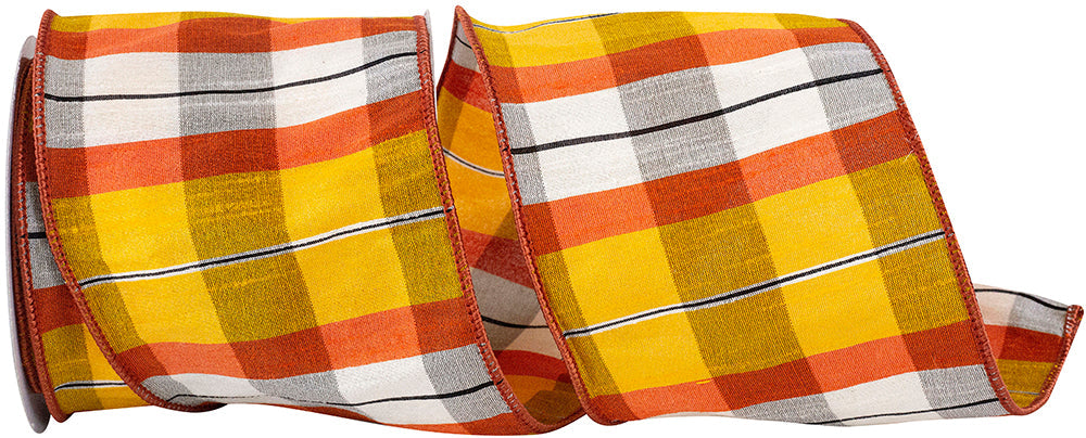 4" Cozumel Tierra Plaid Ribbon